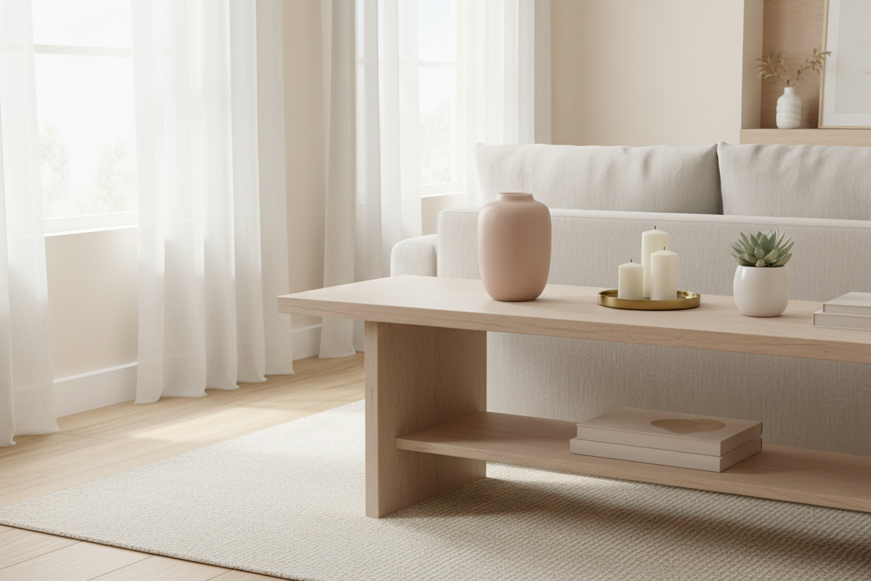 Lege roze vaas in woonkamer