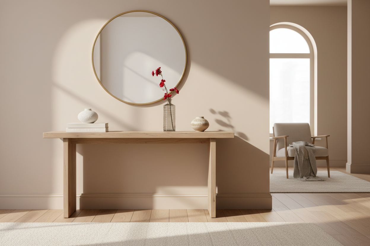 Rode bloesemtak in woonkamer