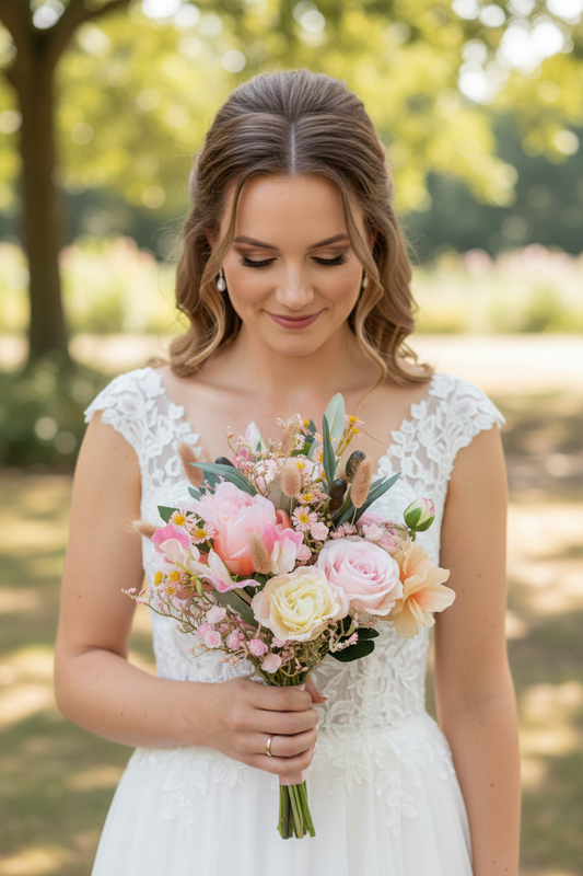 Het perfecte bruidsboeket van zijden bloemen