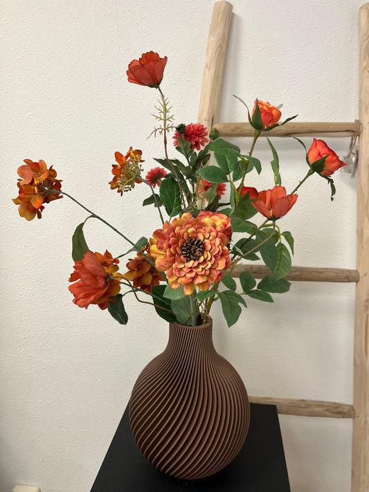 Uniek 3D-geprint vaasje met herfstboeket 🌿💛