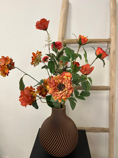 Uniek 3D-geprint vaasje met herfstboeket 🌿💛