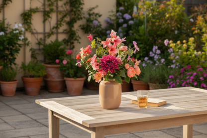 Boeket buiten op terras