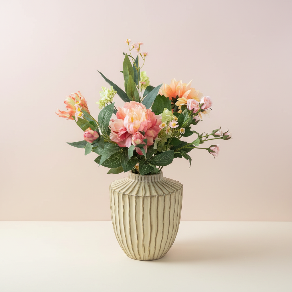 Boeket in pastel studio-stijl