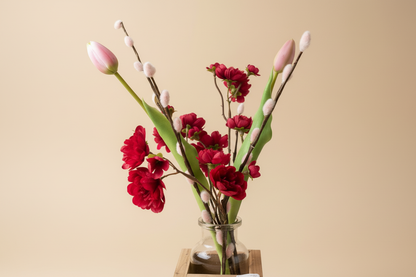 Close-up rood lenteboeket