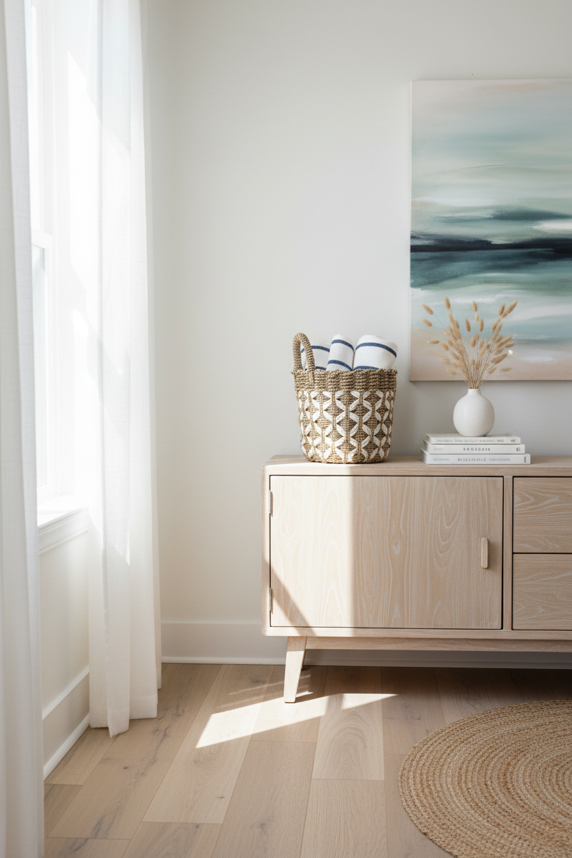 Decoratieve mand in interieur