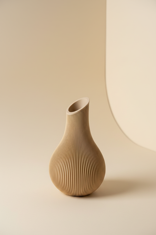 Design vaas met schuine opening studio foto