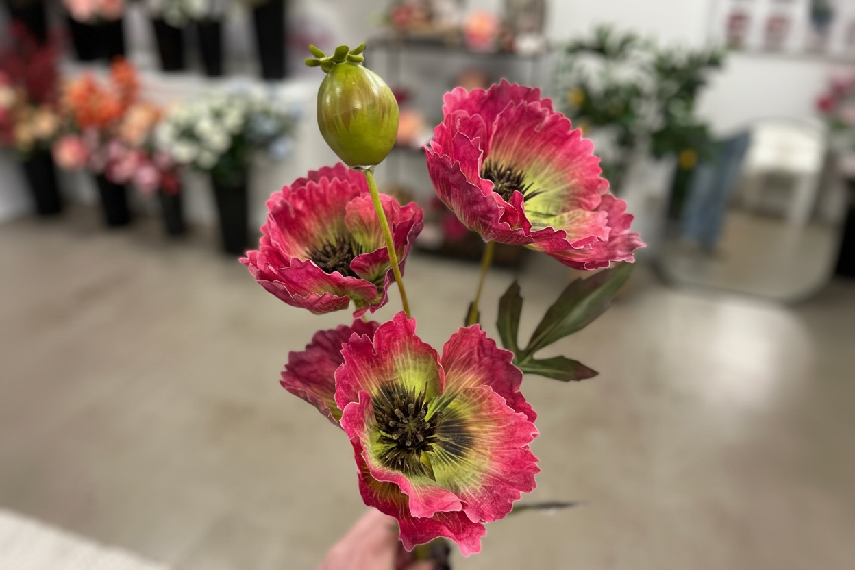 Fuchsia klaprozen close-up