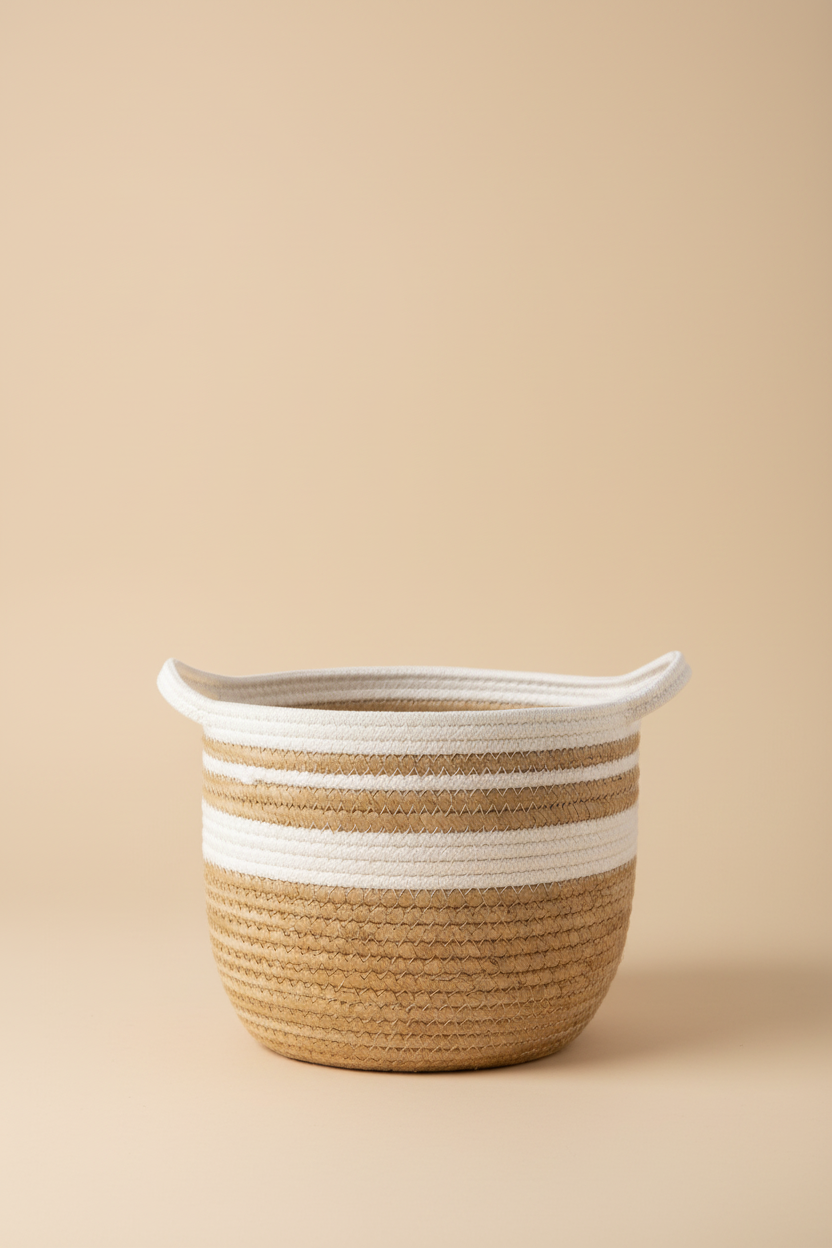 Gevlochten mand studio foto