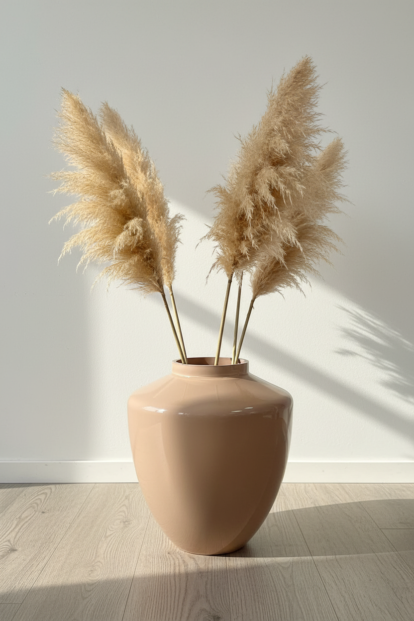 Glanzende vaas gestyled