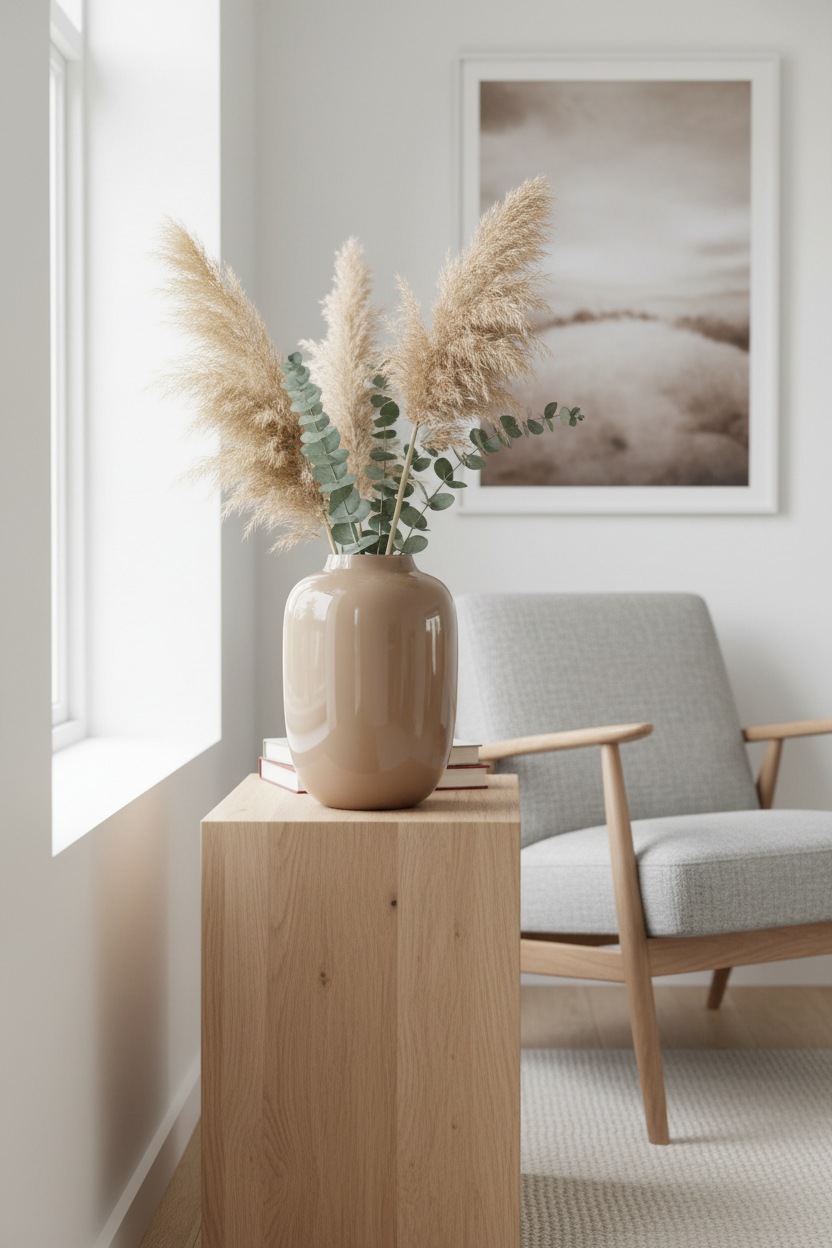 Glazen vaas in interieur