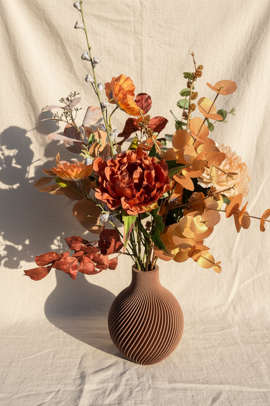 Herfstboeket op linnen/marmer