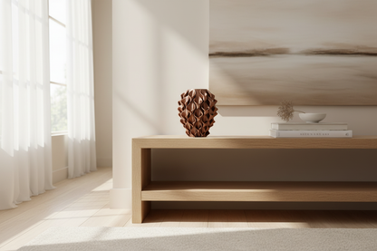 Lege bruine vaas in woonkamer