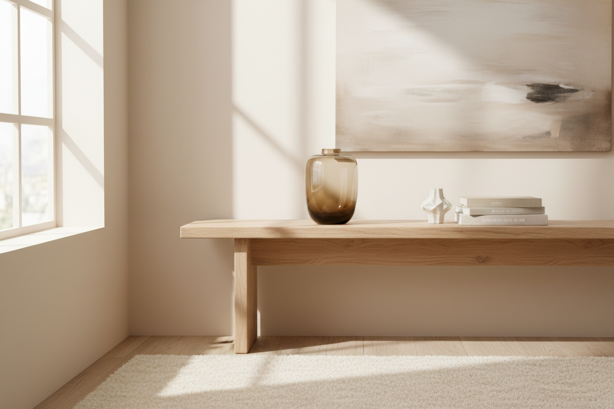 Lege ombré vaas in woonkamer