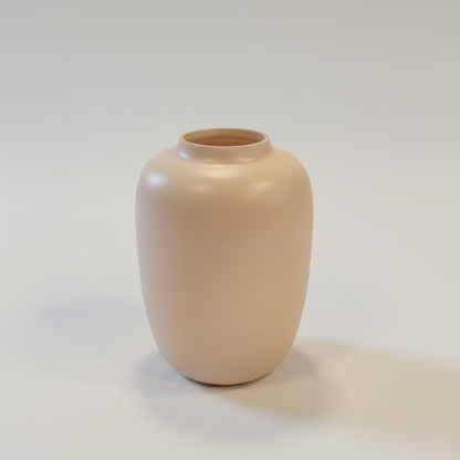 Matte beige vaas met lichte neutrale achtergrond