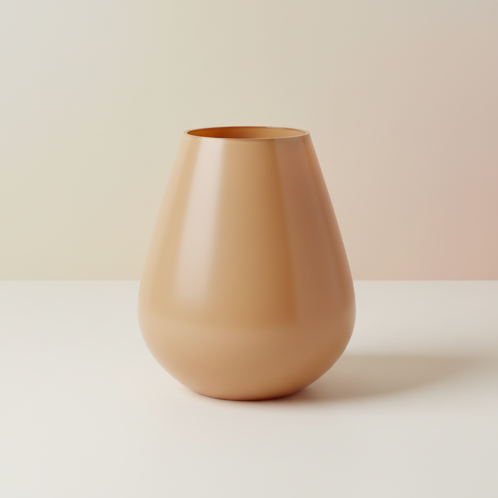 Matte caramel vaas realistisch met lichte achtergrond