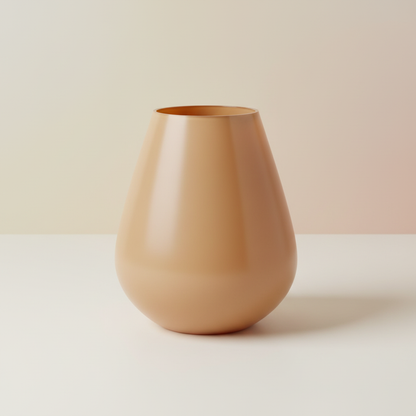 Matte caramel vaas realistisch met lichte achtergrond