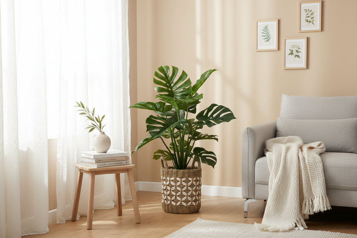 Monstera bij raam