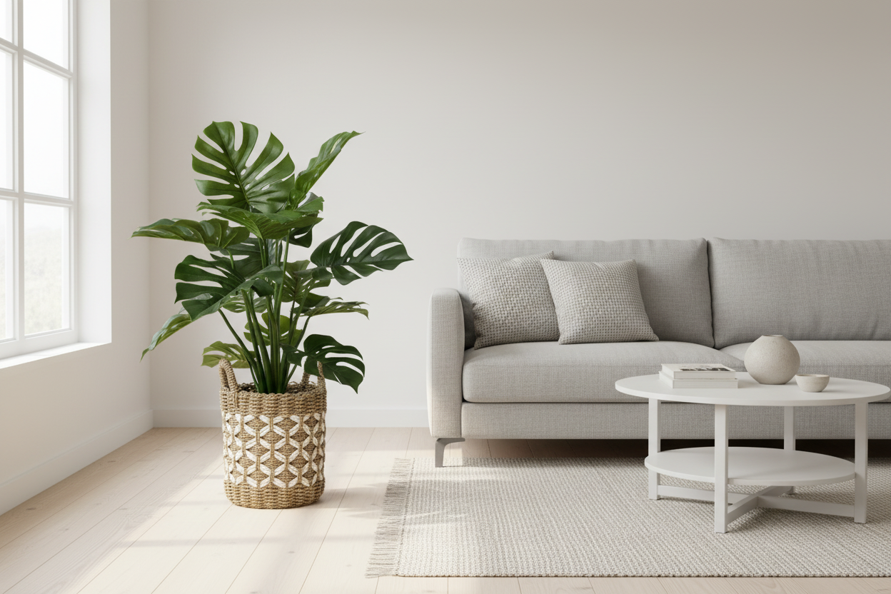 Monstera in woonkamer