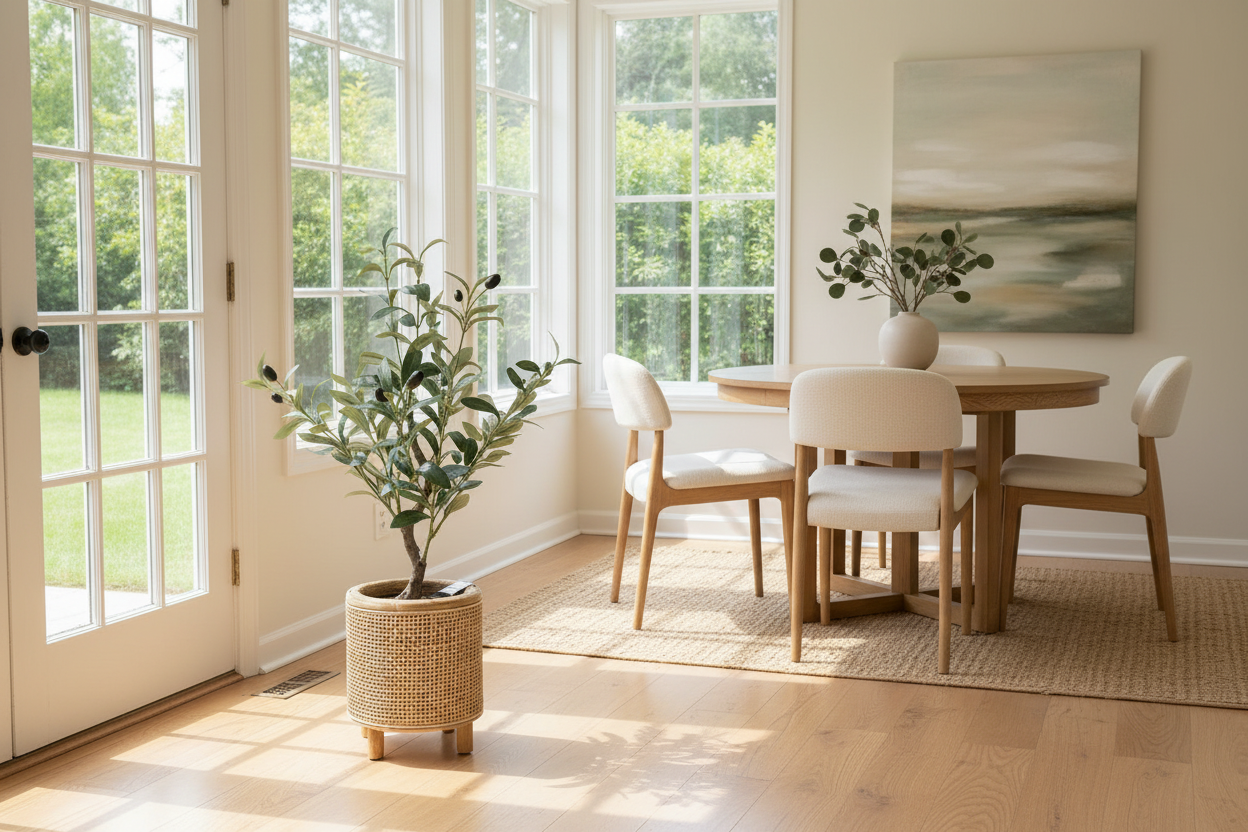 Olijfboom in eetkamer