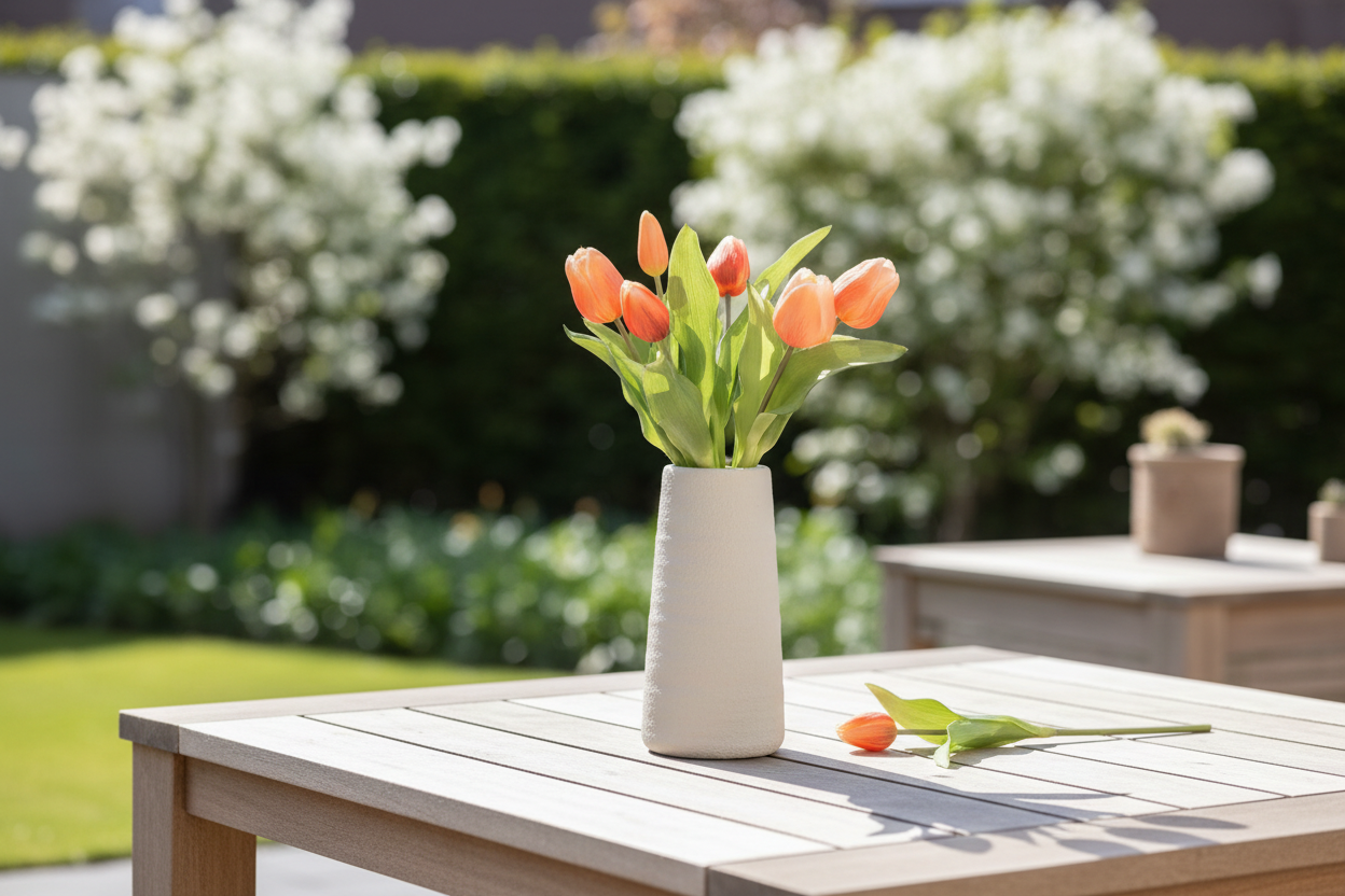 Oranje tulpen buiten