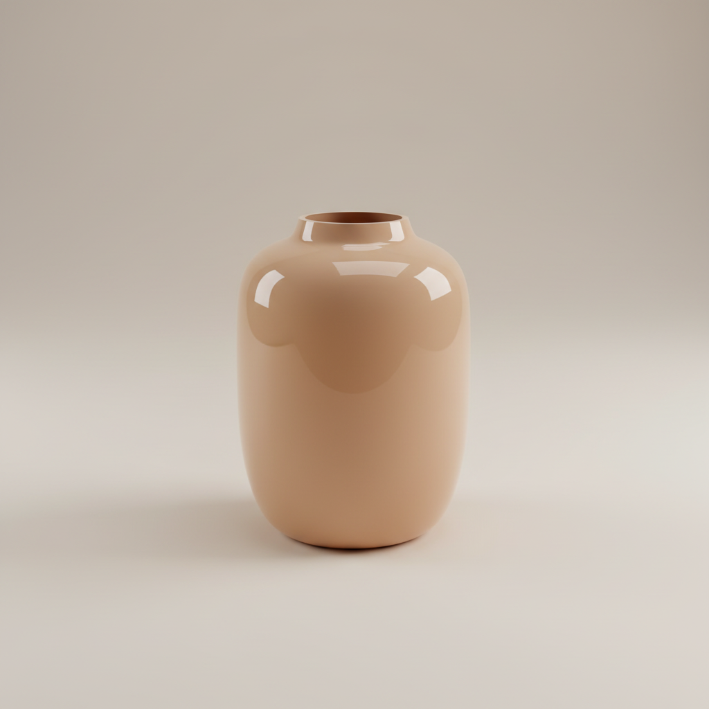 Peachy vaas met lichte neutrale achtergrond