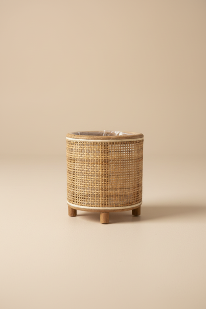 Rieten plantenbak studio foto