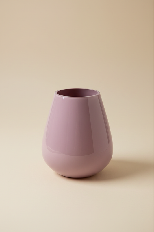 Roze glazen vaas studio foto