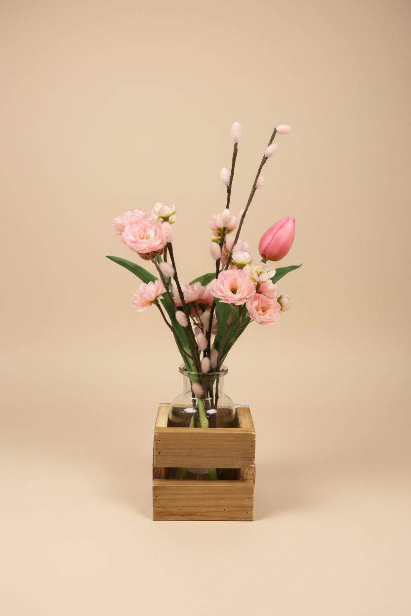 Roze lenteboeket studio