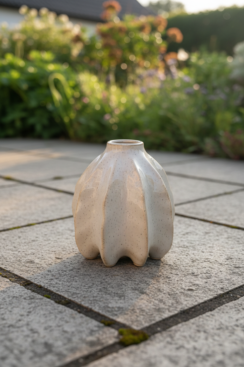 Sculptuur vaas buiten