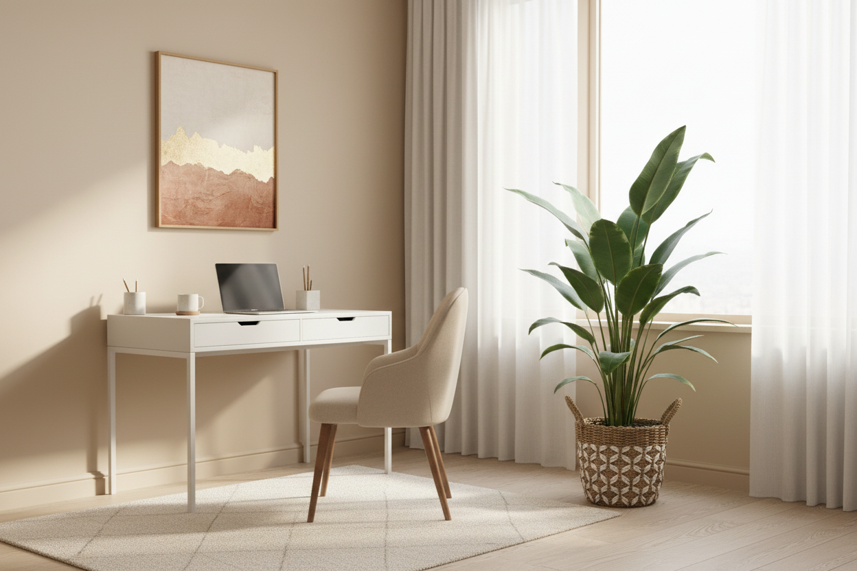 Tropische plant in slaapkamer