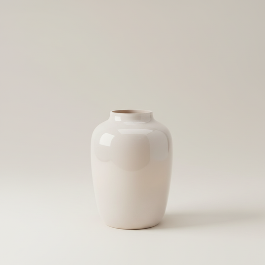 Witte vaas met lichte neutrale achtergrond